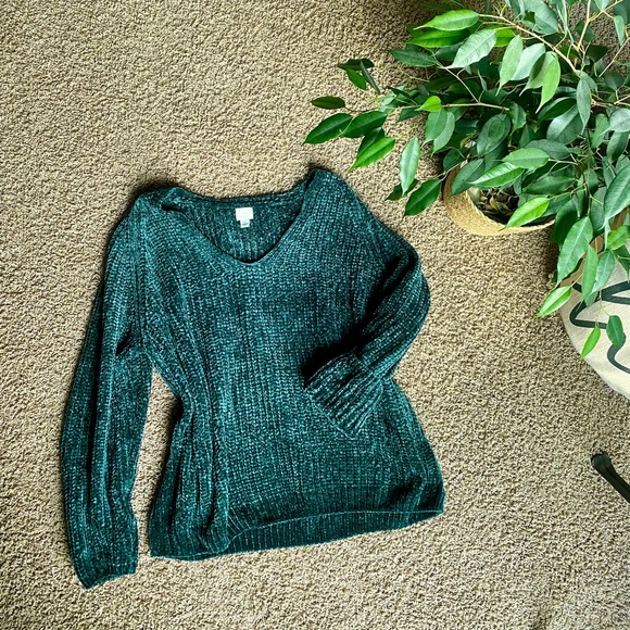Chenille Oversized Cropped Sweater, size L - Picture 1 of 4